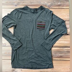 Beautiful Giant Men's Charcoal Long Sleeve Shirt with Multicolor Pocket